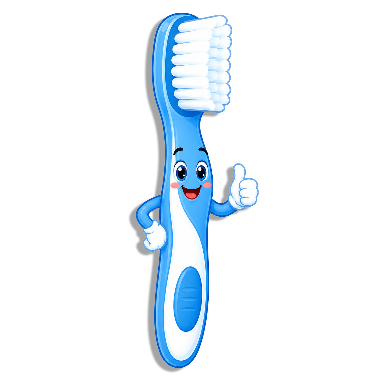 Smiling cartoon toothbrush mascot